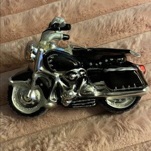 Robert Stanley Christmas Black and Silver Motorcycle ornament